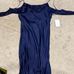 Amanda Uprichard Elegant Navy Long Sleeve Dress